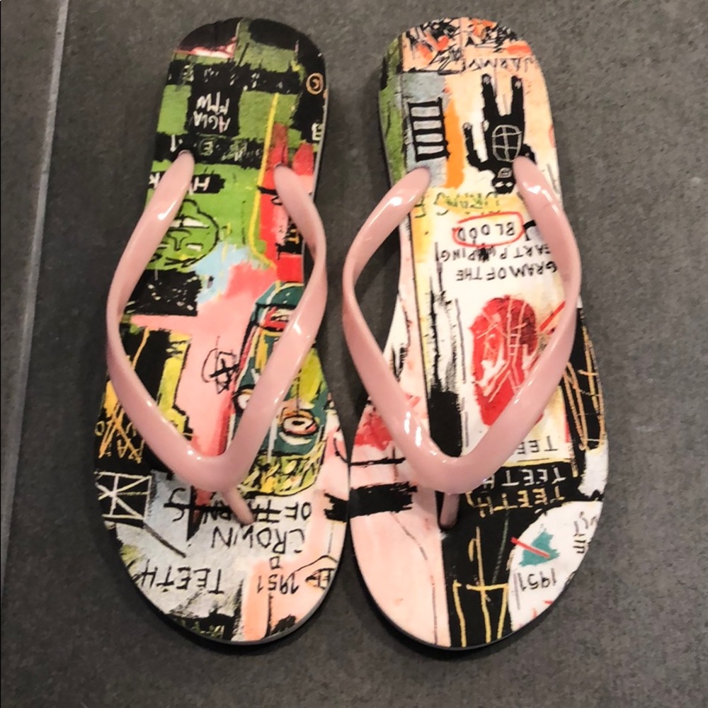 Alice & Olivia / Basquiat flip flops (pink)